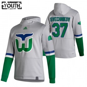 Lasten NHL Carolina Hurricanes Andrei Svechnikov 37 2020-2021 Reverse Retro Pullover Hooded Sweatshirt